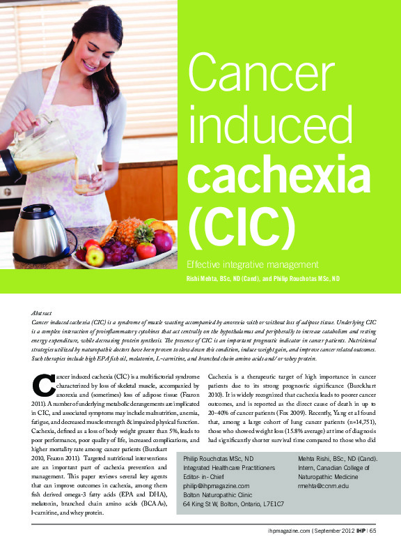 Cancer induced cachexia