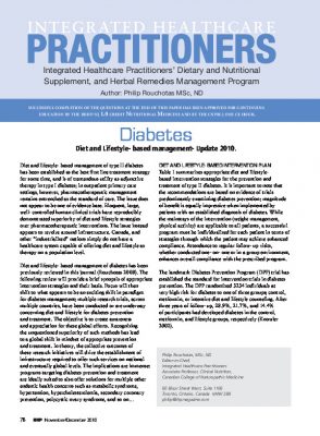 Diabetes a naturopathic approach