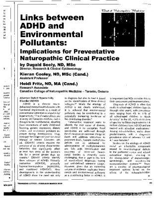 Links between ADHD and environment