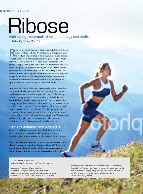 Ribose and heart disease